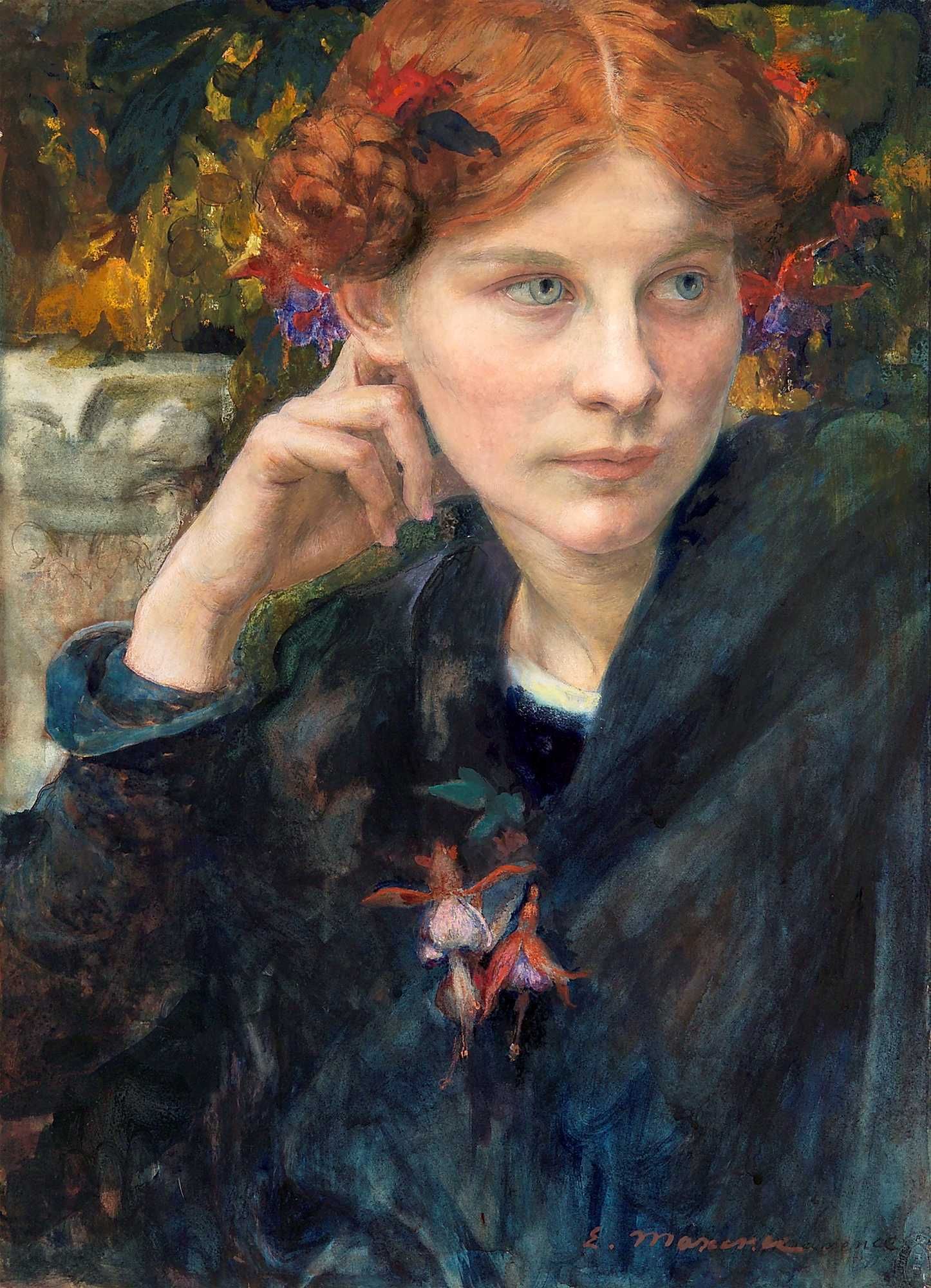 Young Pensive Woman Turned to the Left, Edgar Maxence